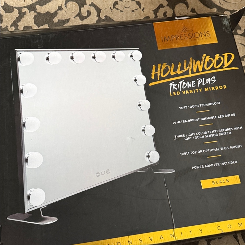 Impressions Hollywood Tritone Plus LED Vanity Mirror - Black - Picture 2 of 3